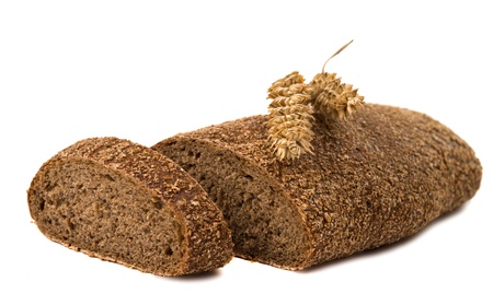 rye bread isolated on white background