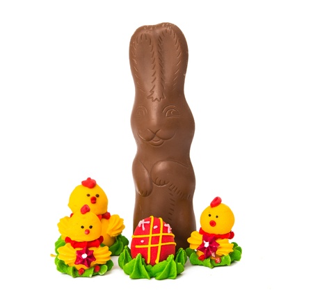 Easter sugar confectionery on a white background