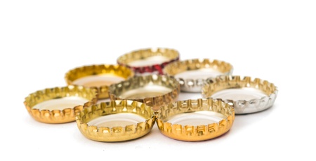 Cover of beer on white backgroundの写真素材