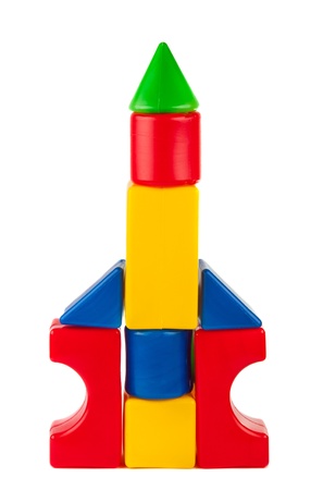 building blocks isolated on white backgroundの写真素材