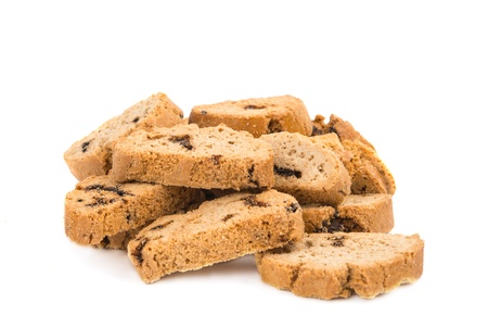 rich cookies with chocolate isolated on white backgroundの写真素材