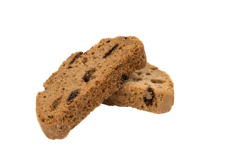 rich cookies with chocolate isolated on white backgroundの写真素材