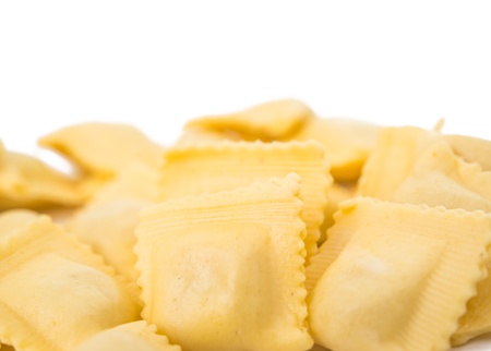 Ravioli pasta isolated over white background.の写真素材