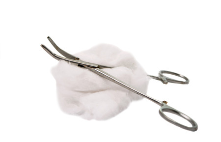 Surgical instrument on a white の写真素材