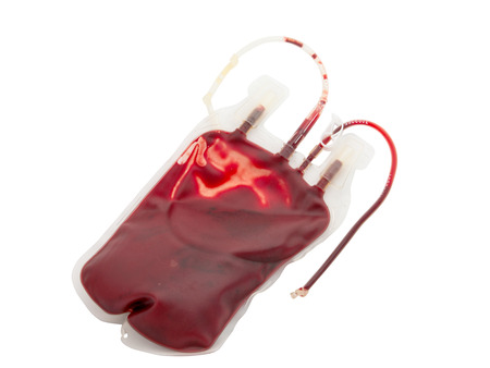 bag of blood isolated on white backgroundの写真素材