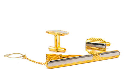 cufflinks on a white backgroundの写真素材