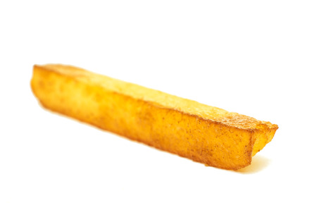 fried potatoes on a white の写真素材