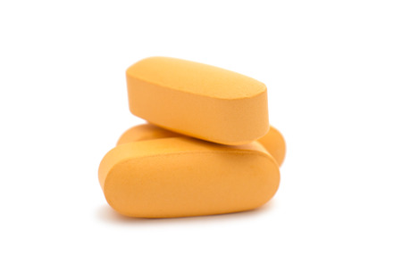 pills isolated on white の写真素材