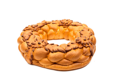 loaf bread on white backgroundの写真素材