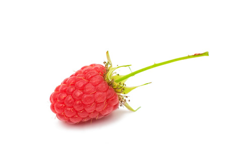 fresh raspberries isolated on a white backgroundの写真素材