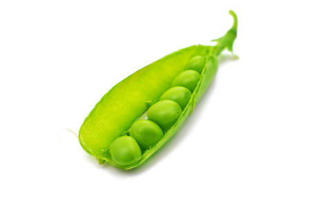 green peas on a white backgroundの写真素材