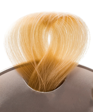 locks of hair  on white backgroundの写真素材