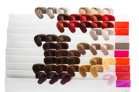 hair samples of different colorsの写真素材