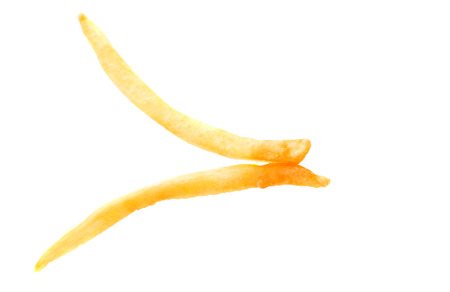 French fries on a white backgroun