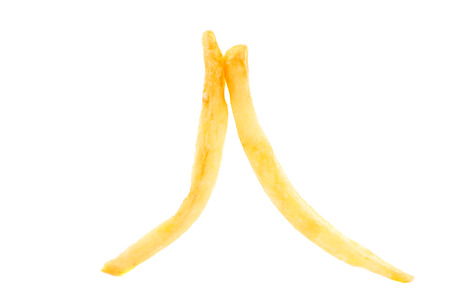 French fries on a white backgroun