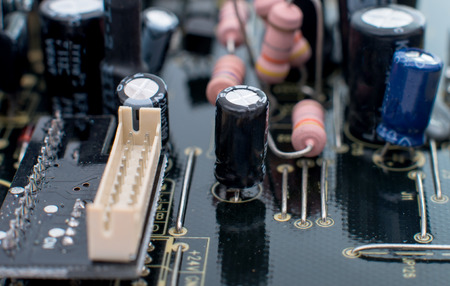 electronic circuit board close-upの写真素材