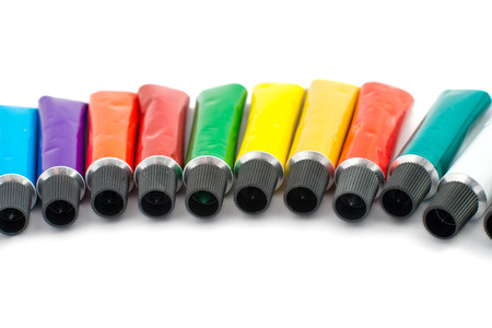 tube of paint on a white background