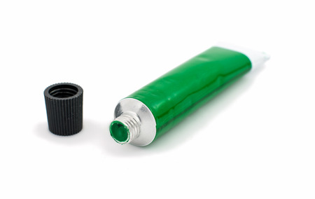 tube of paint on a white backgroundの写真素材