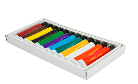 tube of paint on a white backgroundの写真素材