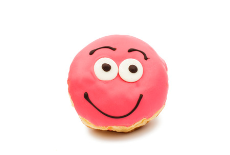 beautiful delicious donuts isolated on white backgroundの写真素材