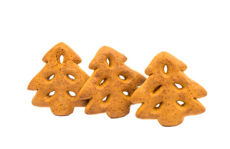 Gingerbread Christmas tree on a white background