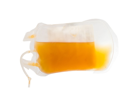 bag of blood and plasma isolated on white backgroundの写真素材