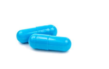 Medical capsules isolated on white backgroundの写真素材