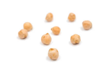 chickpeas on a white backgroundの写真素材