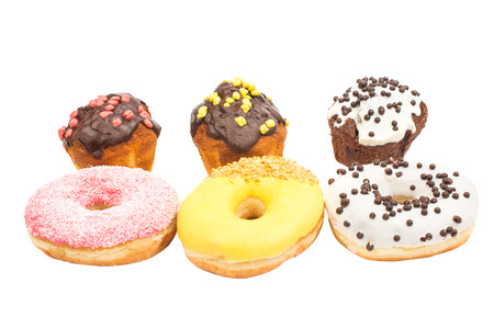 donuts on a white backgroundの写真素材