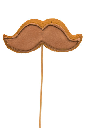 Christmas cookie gingerbreads on a white backgroundの写真素材