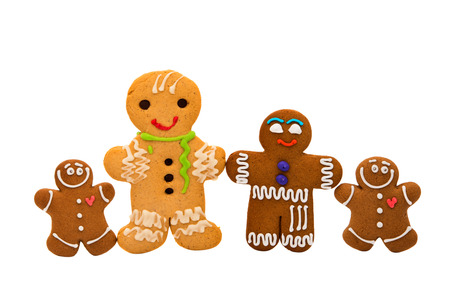 Christmas gingerbread man on a white backgroundの写真素材