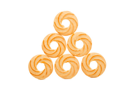 cookie rings on a white backgroundの写真素材