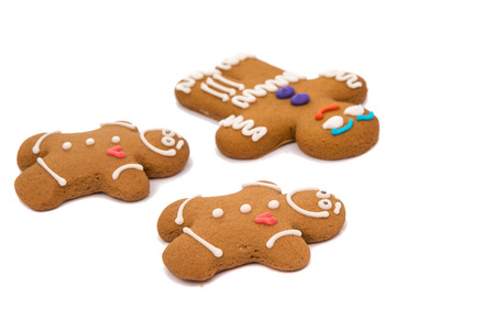 gingerbread man on a white backgroundの写真素材