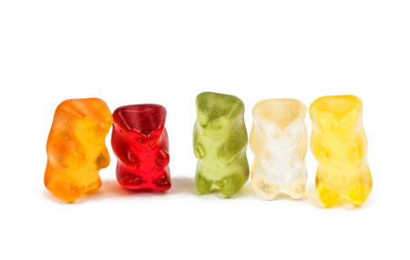 jelly bears on white background.の写真素材