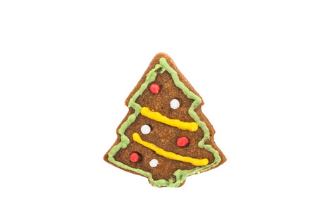 Christmas homemade cookies on a white backgroundの写真素材