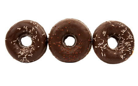 Donuts on a white backgroundの写真素材