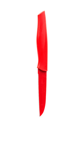 Red knife on a white backgroundの写真素材