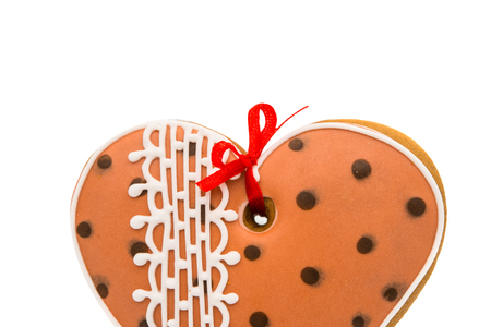 beautiful heart cookies on a white backgroundの写真素材