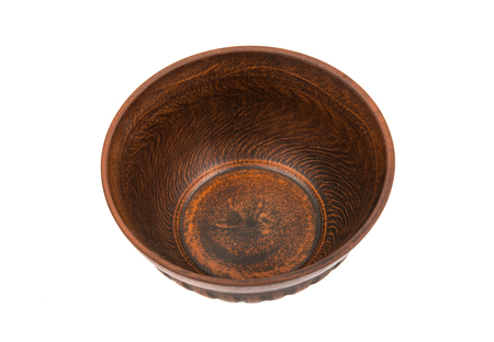 earthenware dish on a white backgroundの写真素材