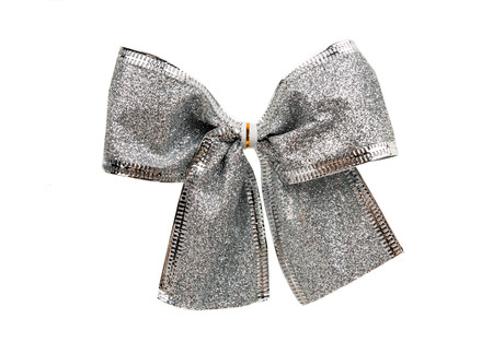 Beautiful Christmas bow on a white backgroundの写真素材