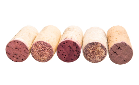 Wine corks isolated on a white backgroundの写真素材