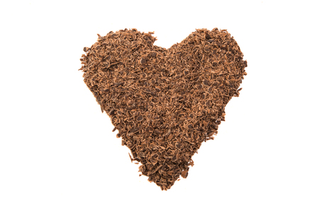 Chopped chocolate bars isolated on white backgroundの写真素材