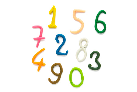 plasticine figures isolated on white backgroundの写真素材