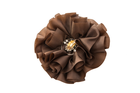 fabric bow isolated on white backgroundの写真素材