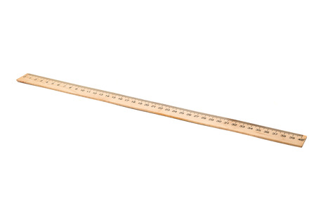 wooden ruler isolated on white background