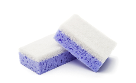 Sponge for cleaning isolated on white backgroundの写真素材
