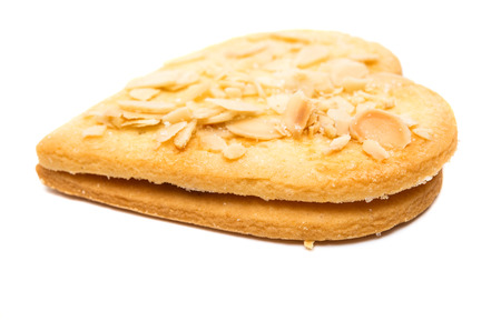 heart cookies isolated on white backgroundの写真素材