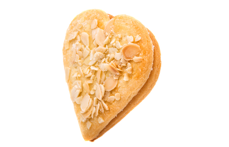 heart cookies isolated on white backgroundの写真素材
