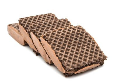 chocolate wafer isolated on a white backgroundの写真素材