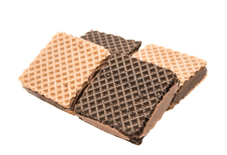 chocolate wafer isolated on a white backgroundの写真素材